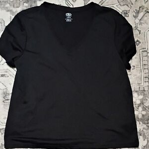 Black V-Neck Women's Top